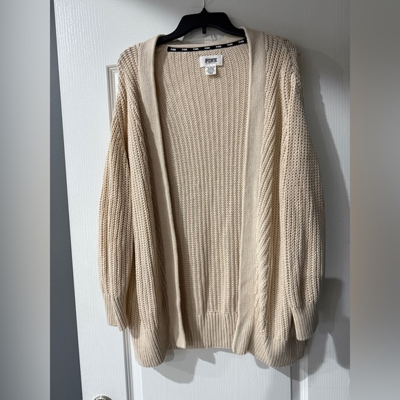 Victoria's Secret PINK‎ Chunky Oversized Cardigan, Cream Colored Size XS - Picture 1 of 6